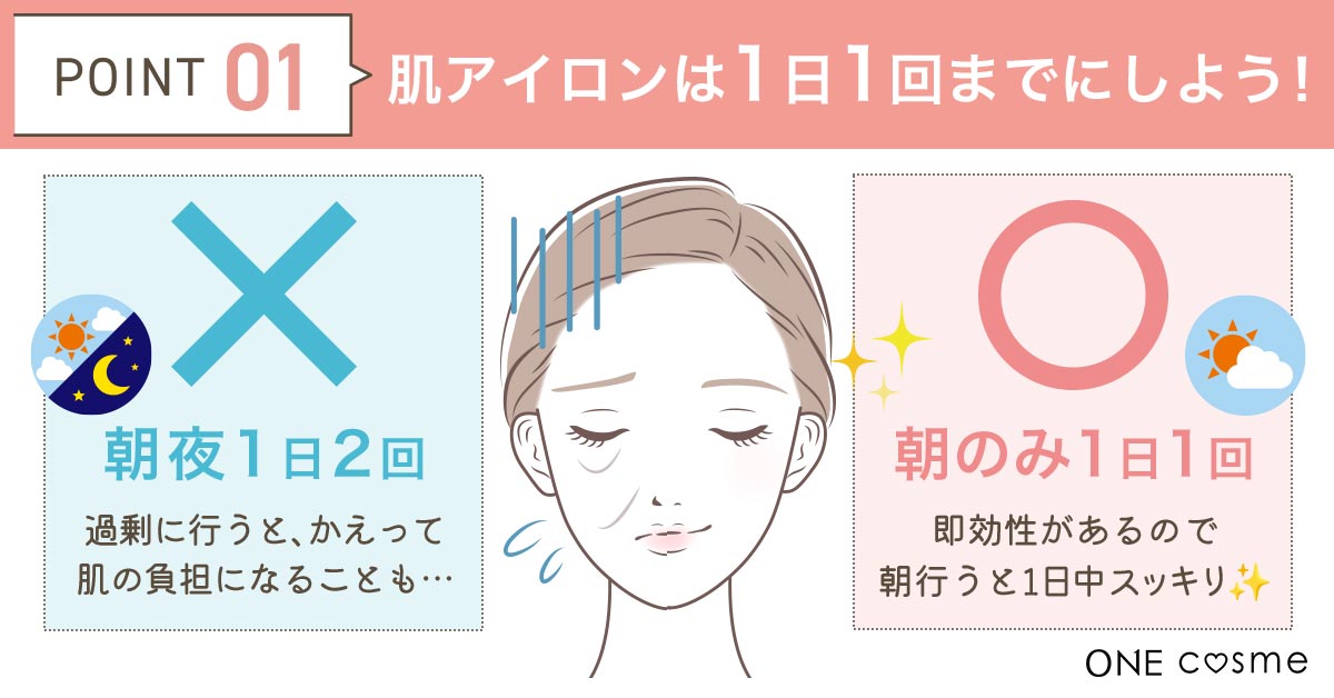 肌アイロンの効果を最大限にするポイント①一日1回までにする
